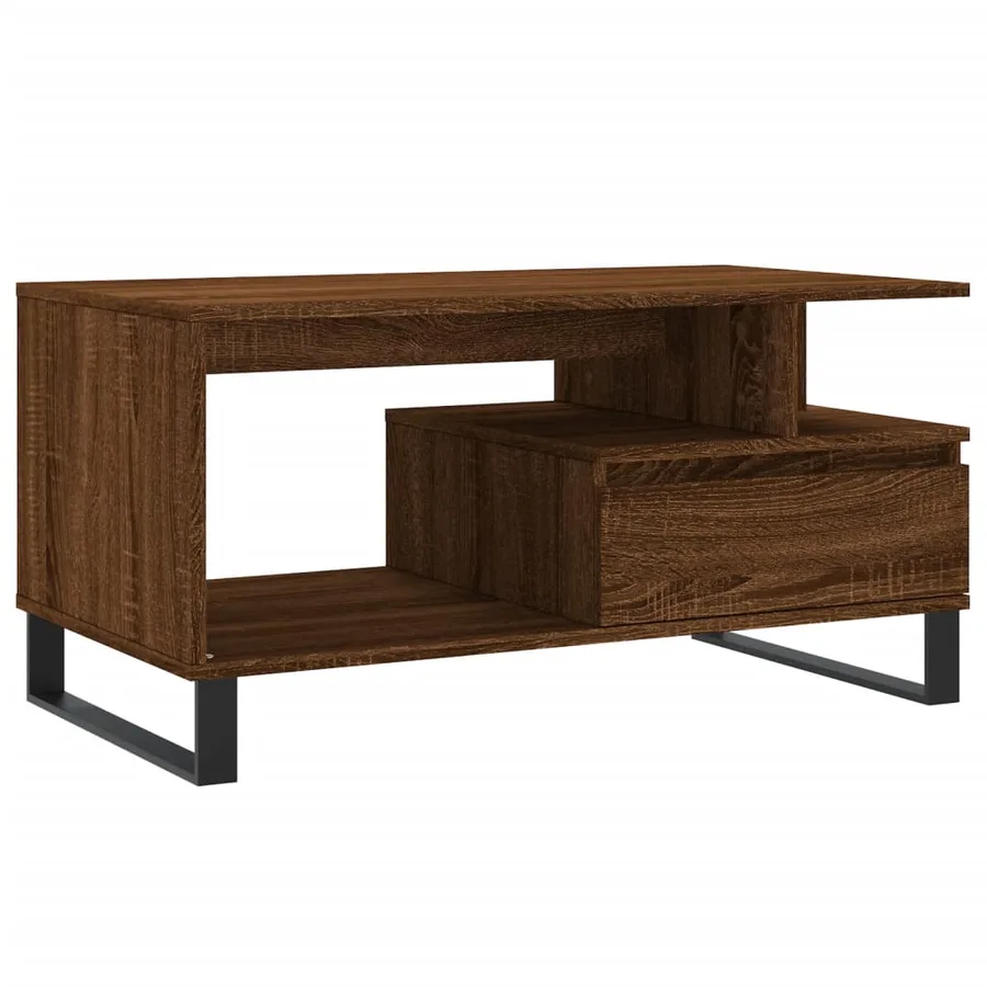 Table basse Chêne marron 90x49x45 cm Bois d'ingénierie - 2