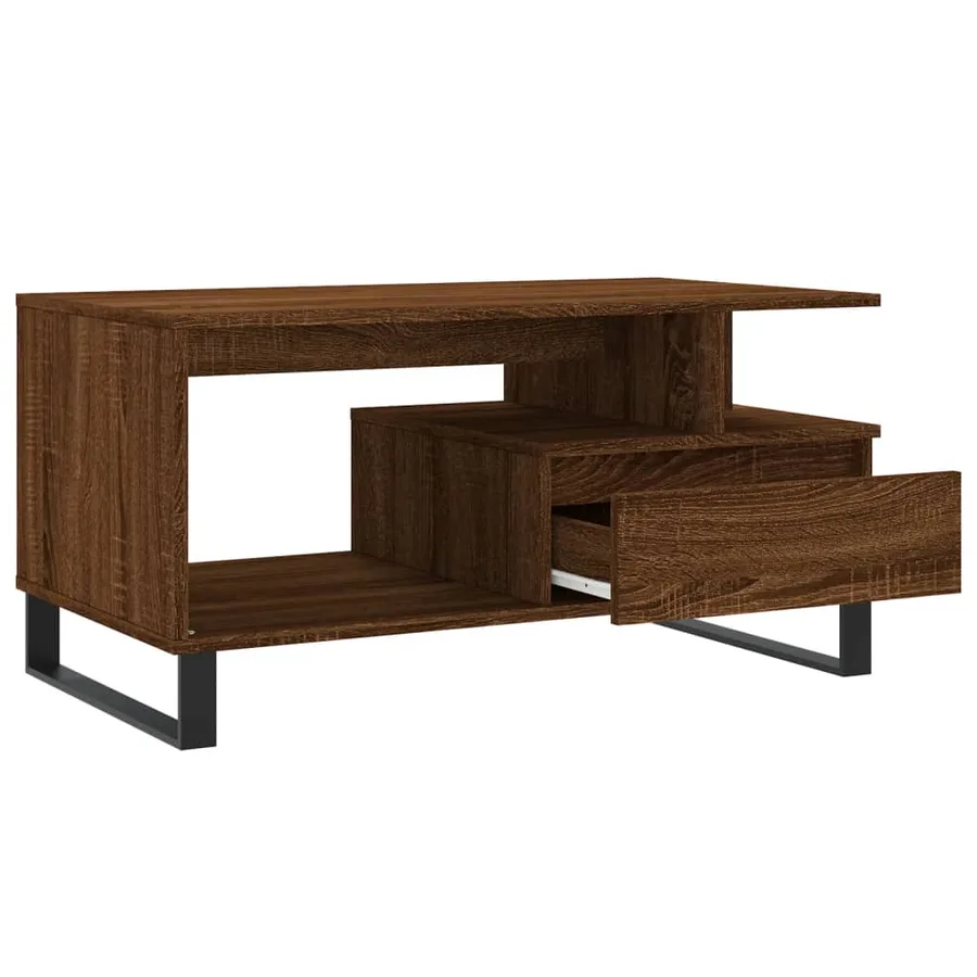 Table basse Chêne marron 90x49x45 cm Bois d'ingénierie - 6