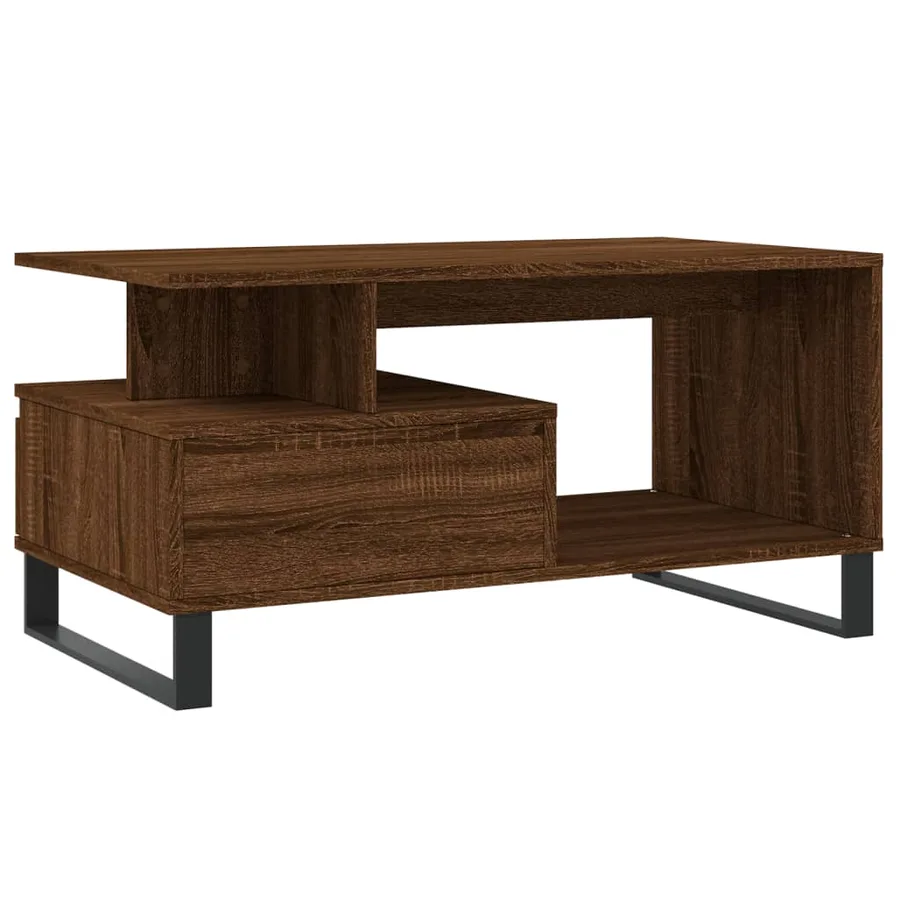 Table basse Chêne marron 90x49x45 cm Bois d'ingénierie - 8