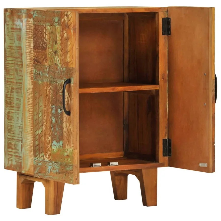 Buffet sculpté à la main 55x30x75 cm bois massif récupération - 2