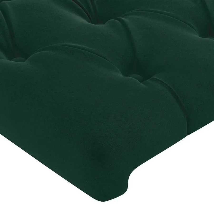 Cadre de lit sans matelas vert foncé velours - 10