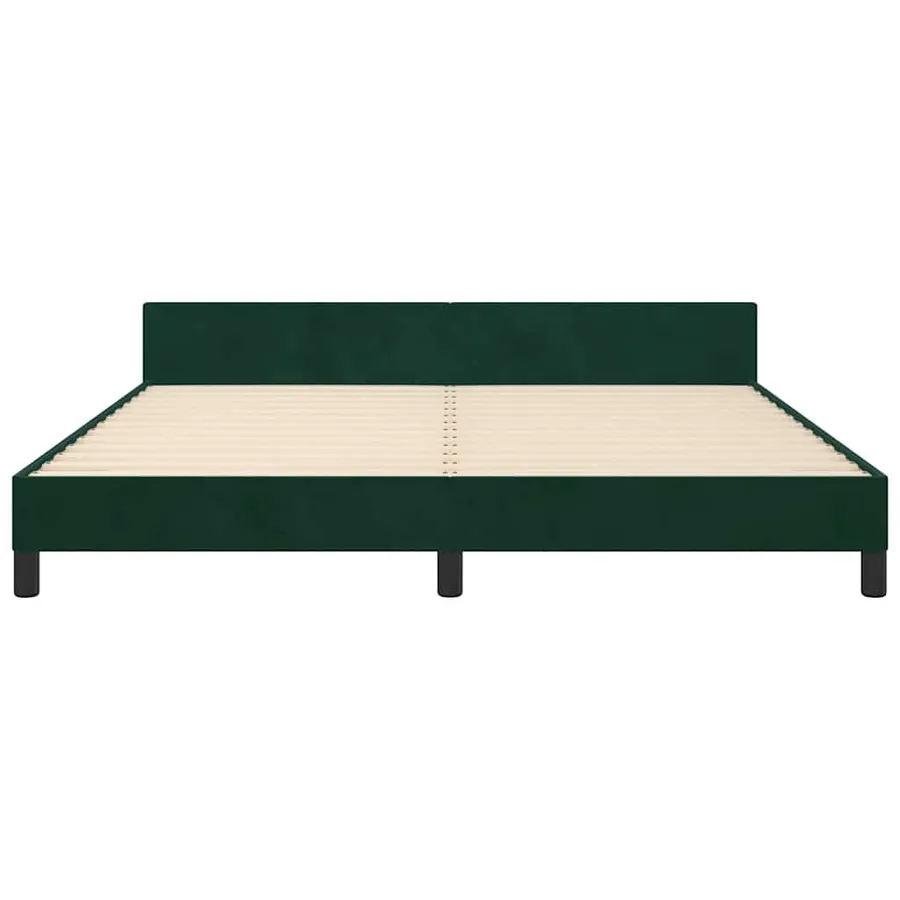 Cadre de lit sans matelas vert foncé velours - 6