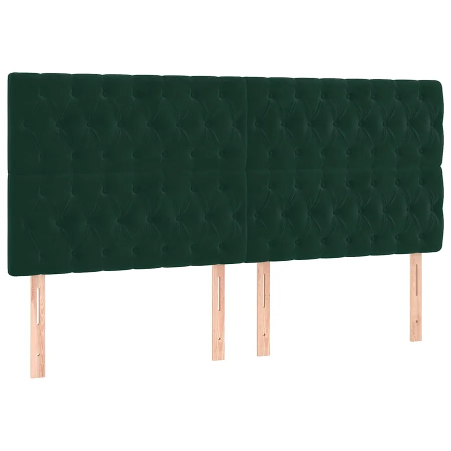 Cadre de lit sans matelas vert foncé velours - 7