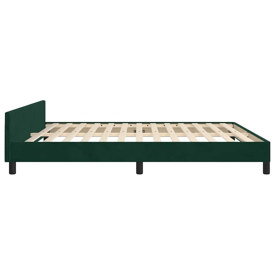 Cadre de lit sans matelas vert foncé velours - 8