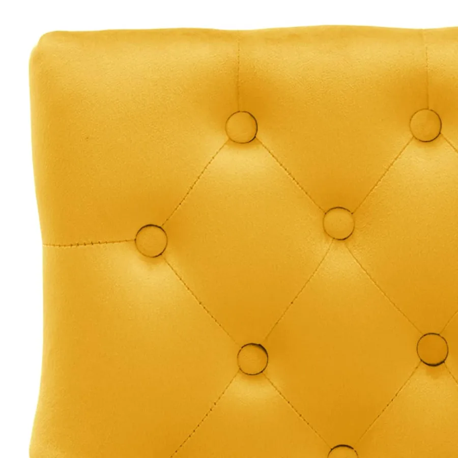 Chaises à manger lot de 2 jaune velours - 6
