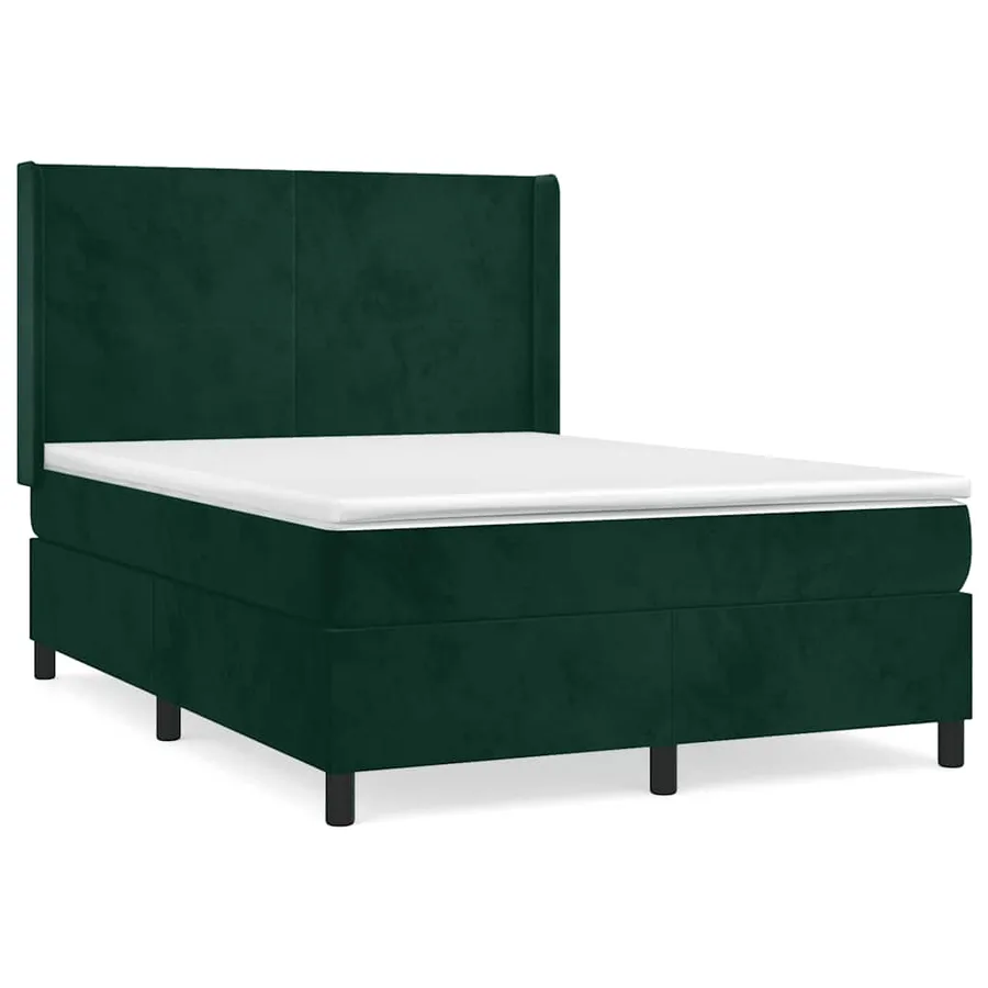 Sommier à lattes de lit et matelas Vert foncé 140x190cm Velours - 2