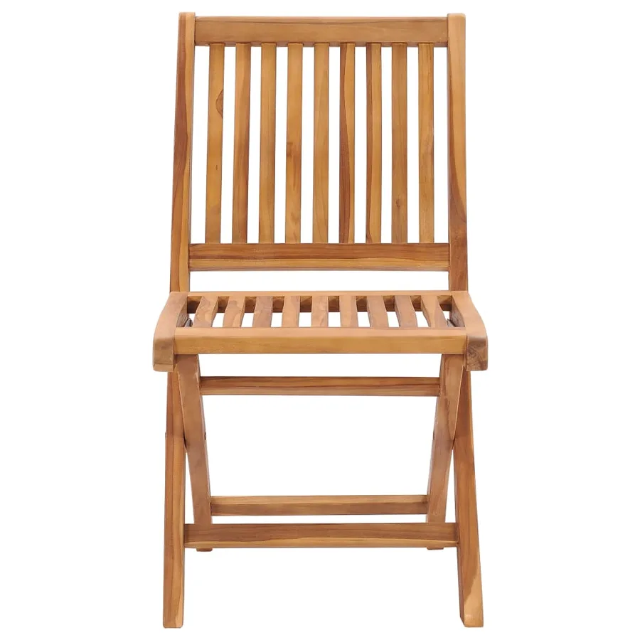 Chaises pliables de jardin avec coussins lot de 4 Teck solide - 5