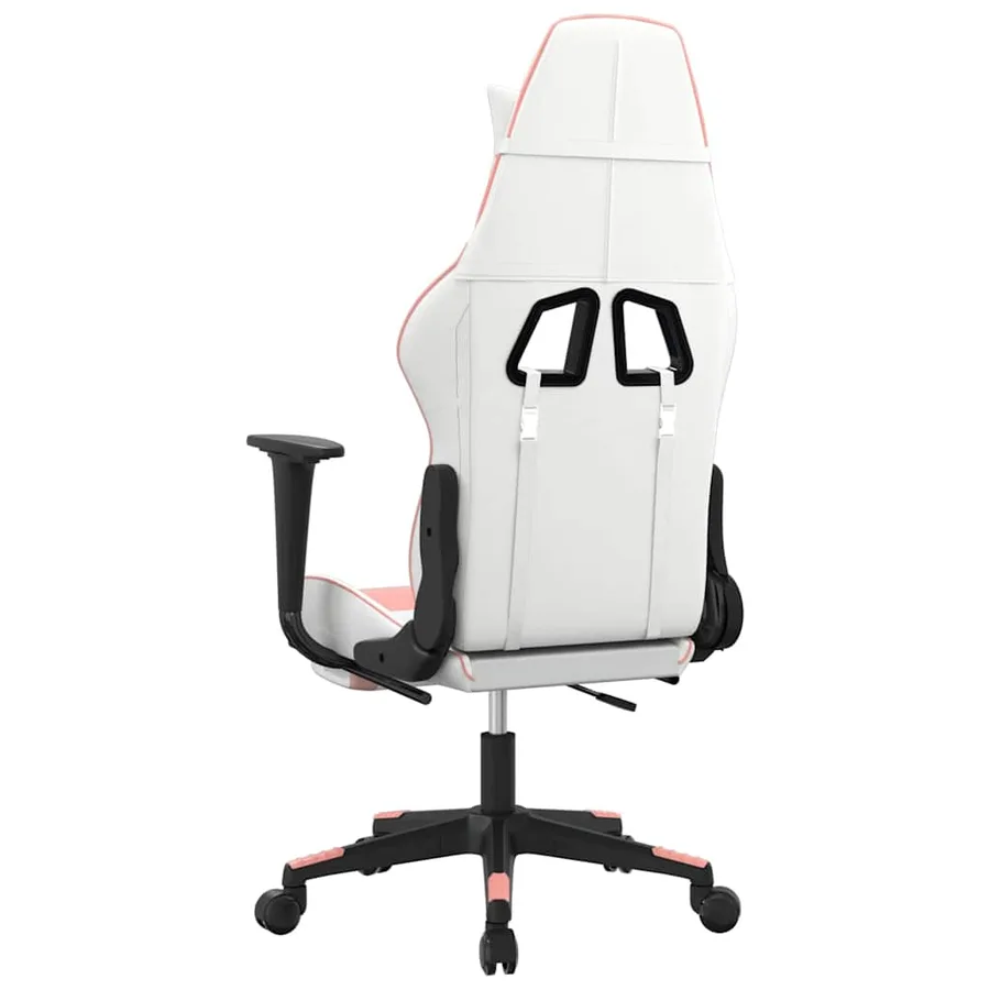 Chaise de jeu de massage Blanc et rose Similicuir - 8