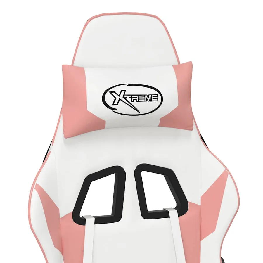 Chaise de jeu de massage Blanc et rose Similicuir - 9