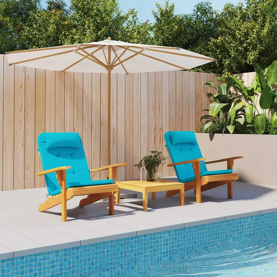 Coussins de chaise Uni 2 pcs Turquoise 58 x 77 x 4,5 cm
