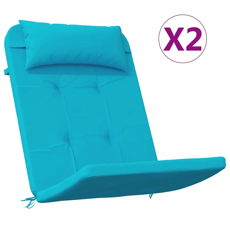 Coussins de chaise Uni 2 pcs Turquoise 58 x 77 x 4,5 cm - 2