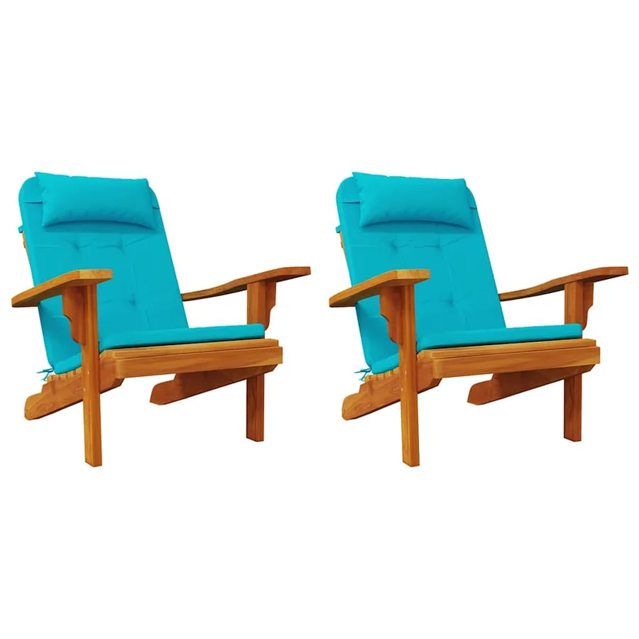 Coussins de chaise Uni 2 pcs Turquoise 58 x 77 x 4,5 cm - 3