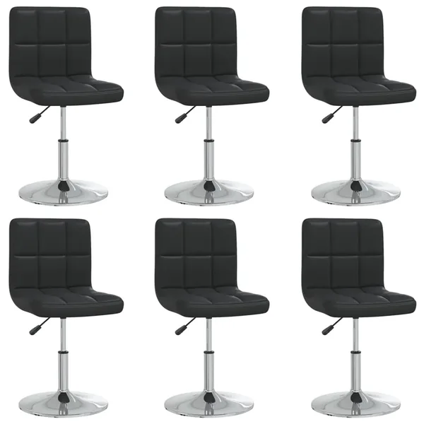 Chaises à manger lot de 6 noir similicuir
