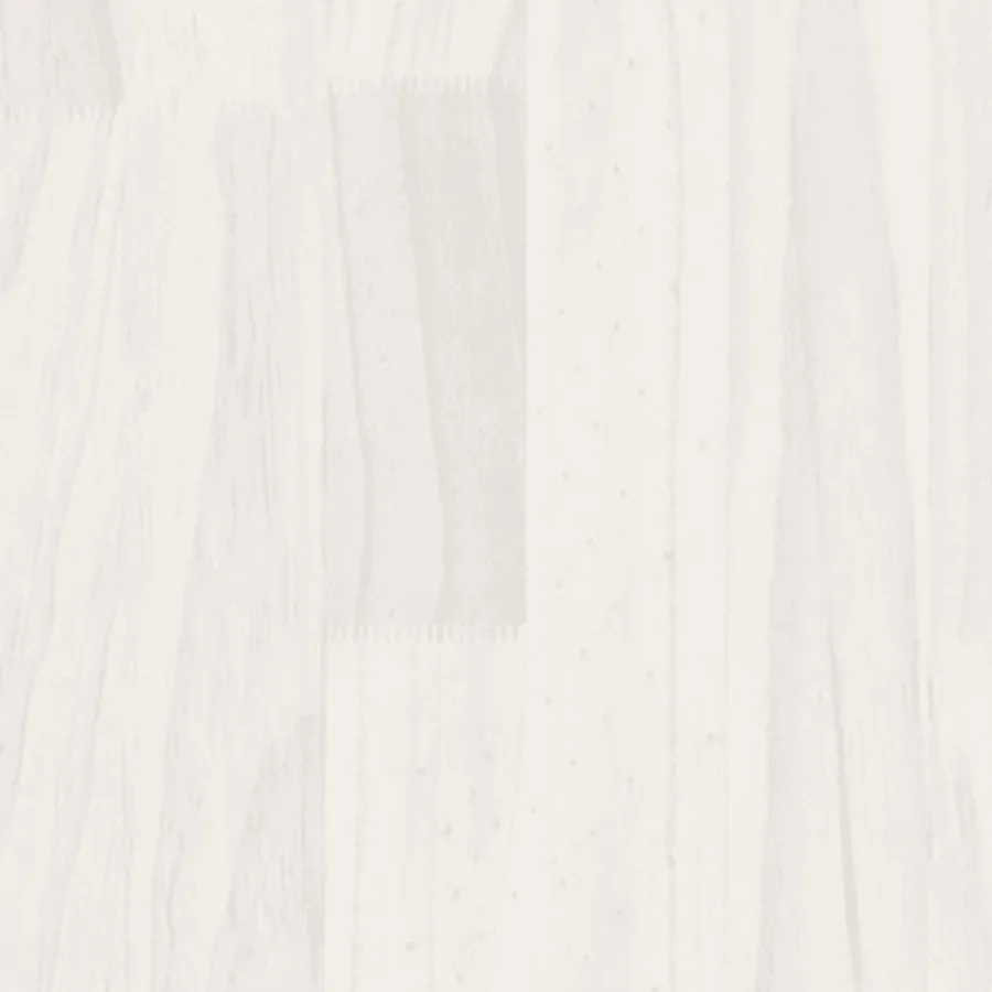 Cadre de lit sans matelas blanc bois massif - 5