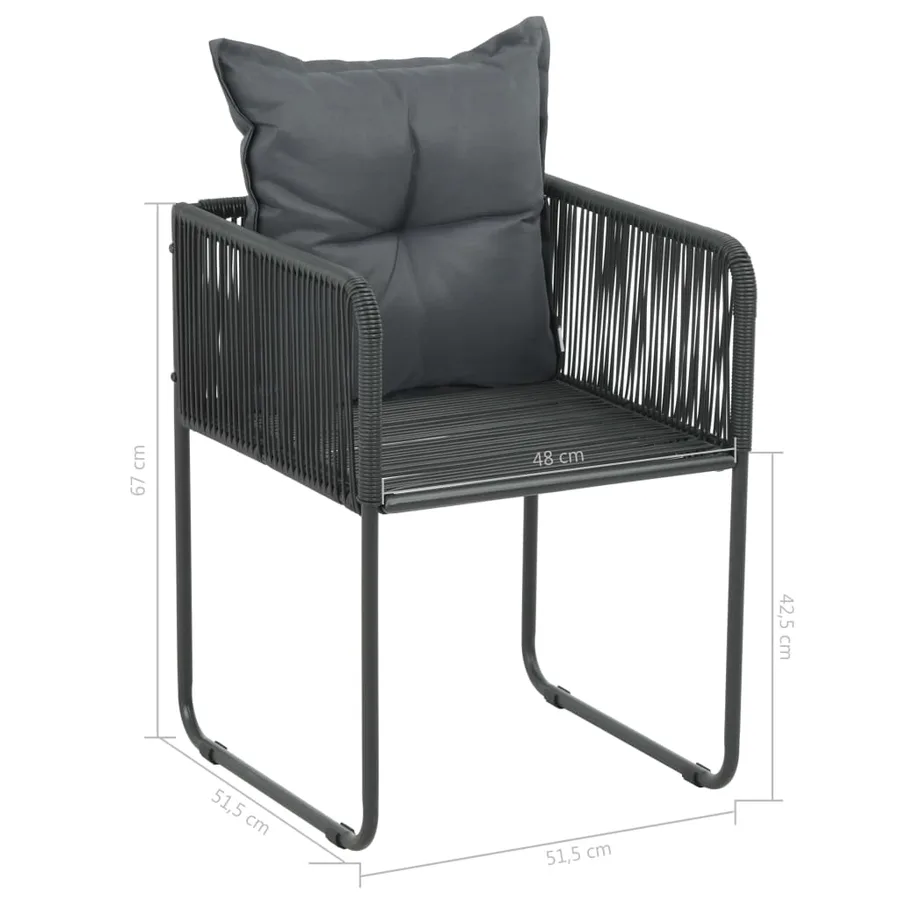 Ensemble à Manger de jardin 7pcs PVC résine tressée noir marron - 9