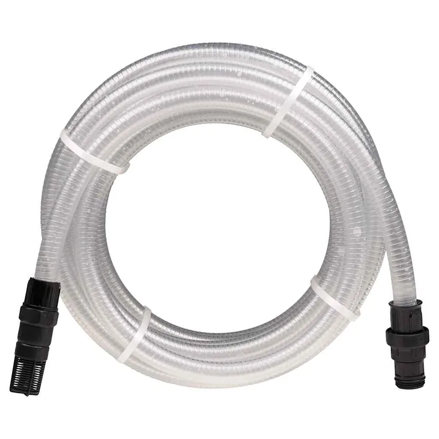 Tuyau d'aspiration avec raccords en PVC transparent 1" 10 m PVC