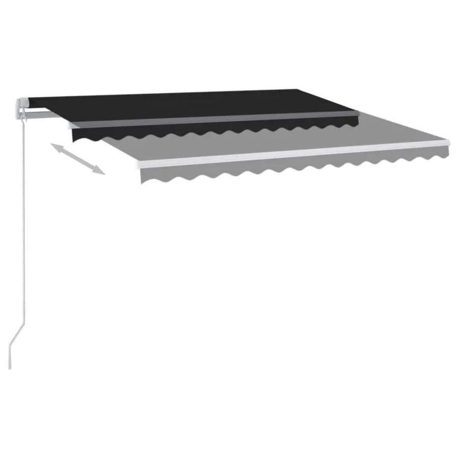 Auvent manuel rétractable avec LED 350x250 cm Anthracite - 6