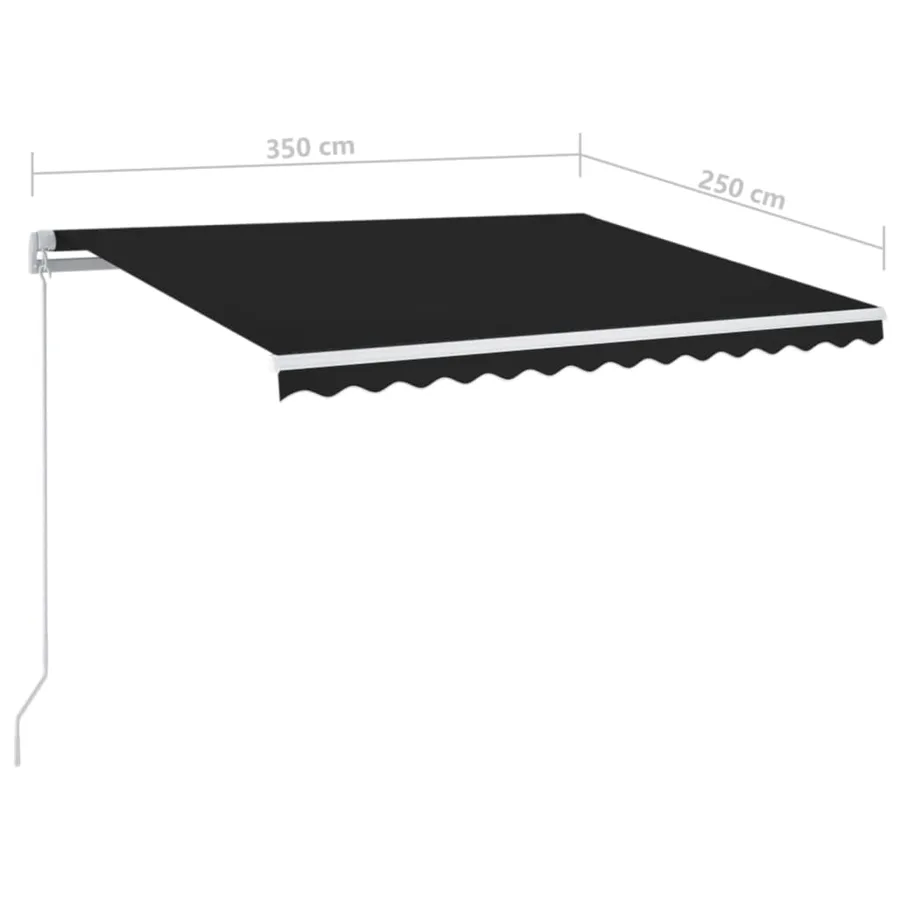 Auvent manuel rétractable avec LED 350x250 cm Anthracite - 7