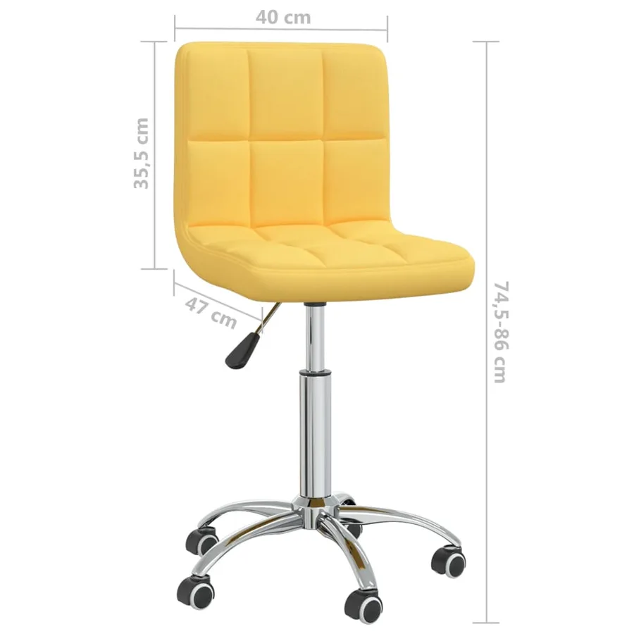 Chaise pivotante de salle à manger Jaune moutarde Tissu - 8