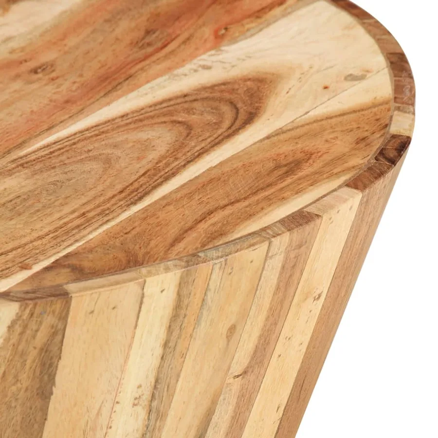 Table basse Ø65x31 cm Bois d'acacia solide - 5