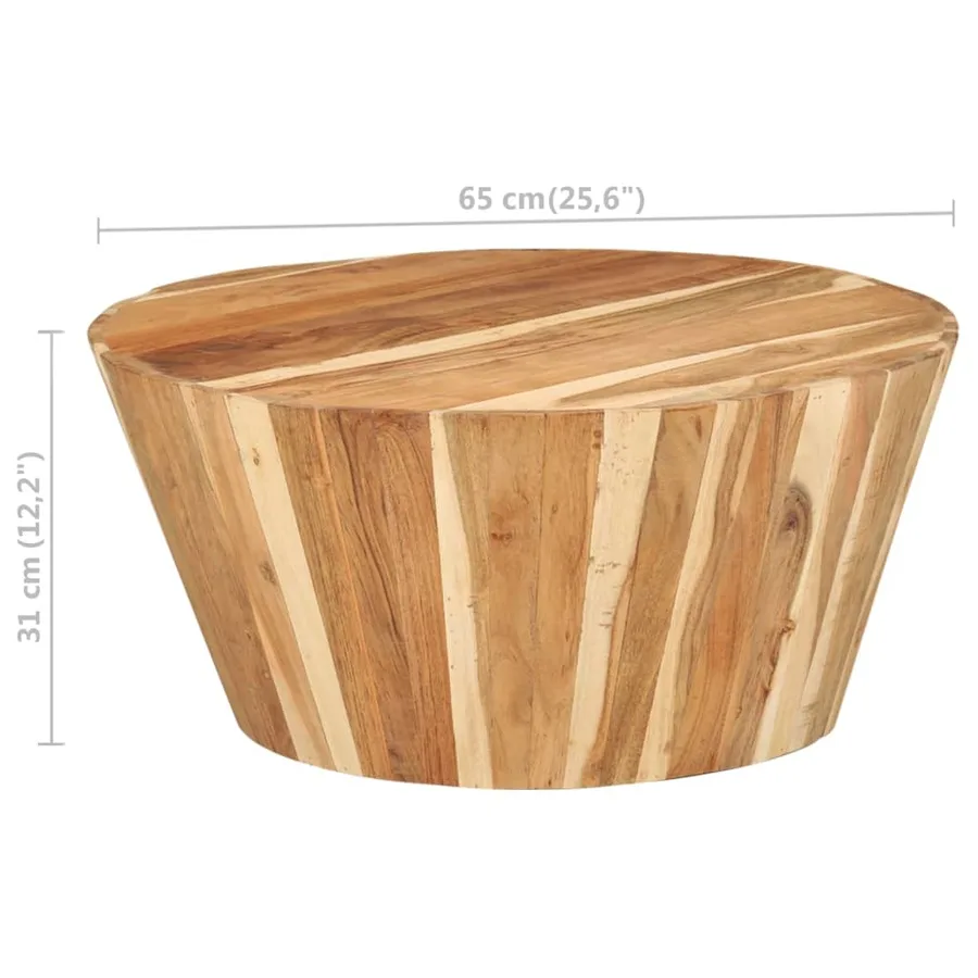 Table basse Ø65x31 cm Bois d'acacia solide - 7
