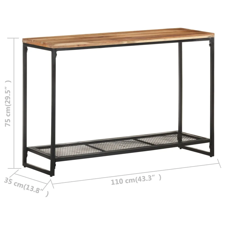 Table console 110x35x75 cm Bois d'acacia massif - 6