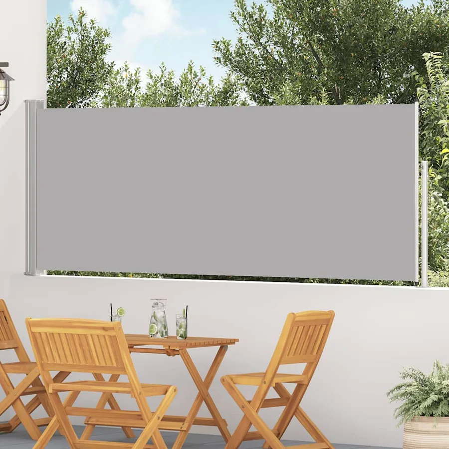 Auvent latéral rétractable de patio 120x500 cm Gris