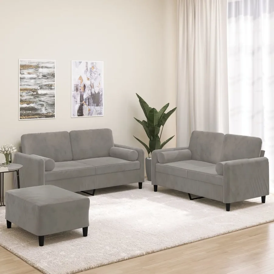 Ensemble de canapés 3 pcs coussins décoratifs et coussins