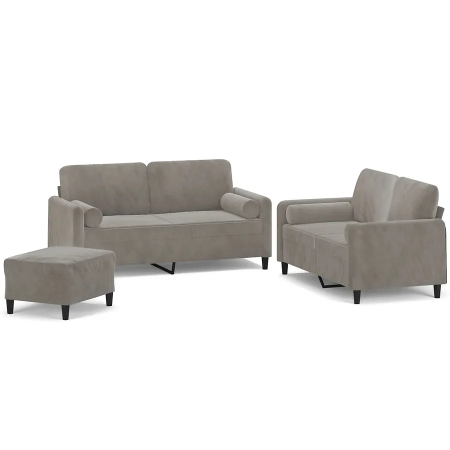 Ensemble de canapés 3 pcs coussins décoratifs et coussins - 2