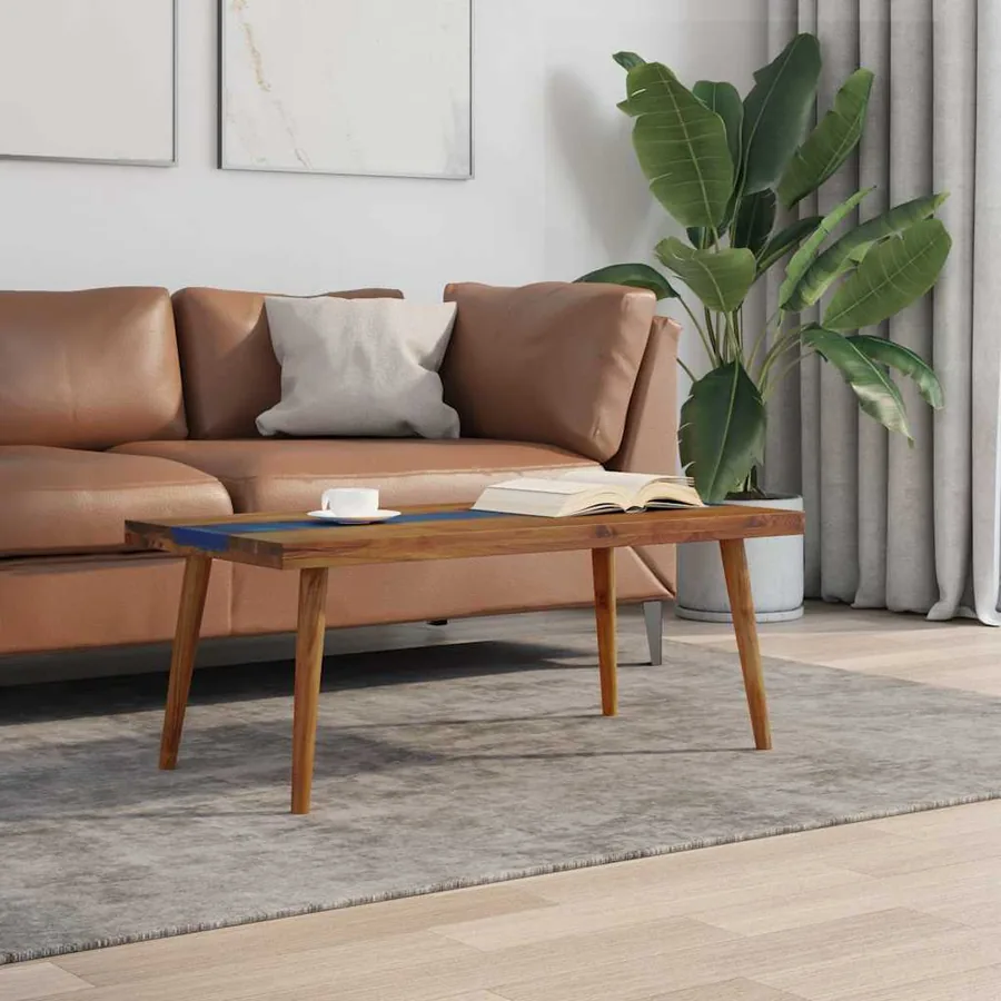 Table basse Teck Résine 100x50x40 cm