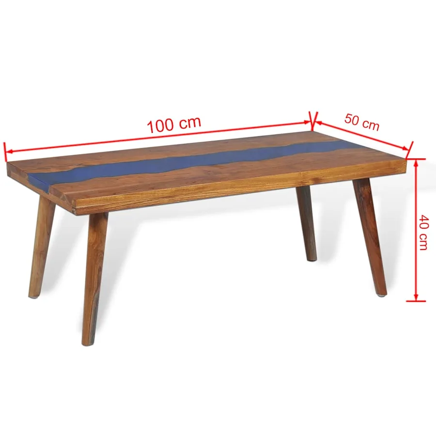 Table basse Teck Résine 100x50x40 cm - 15
