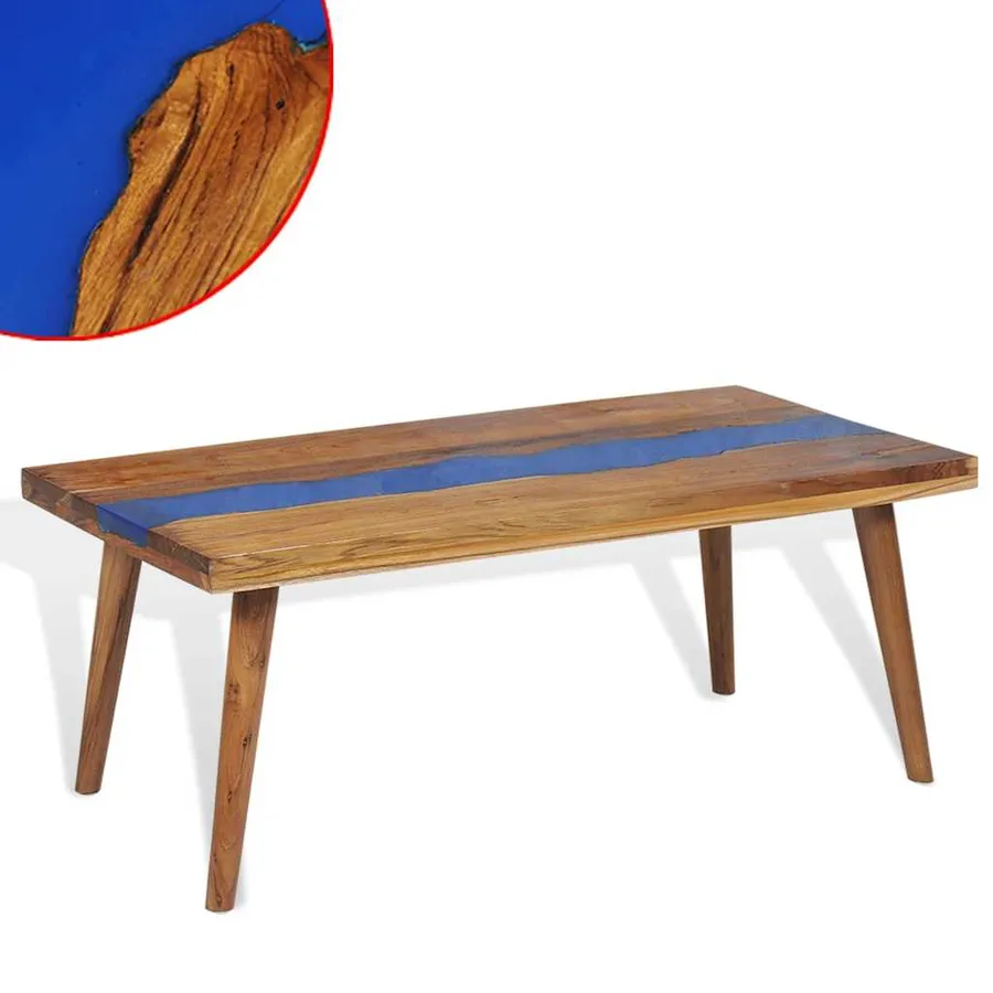 Table basse Teck Résine 100x50x40 cm - 4