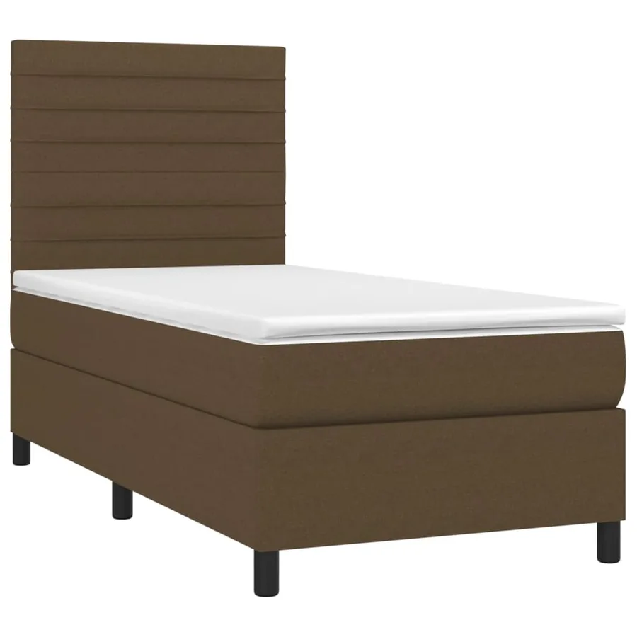 Sommier à lattes de lit avec matelas Marron foncé 90x190 cm - 3