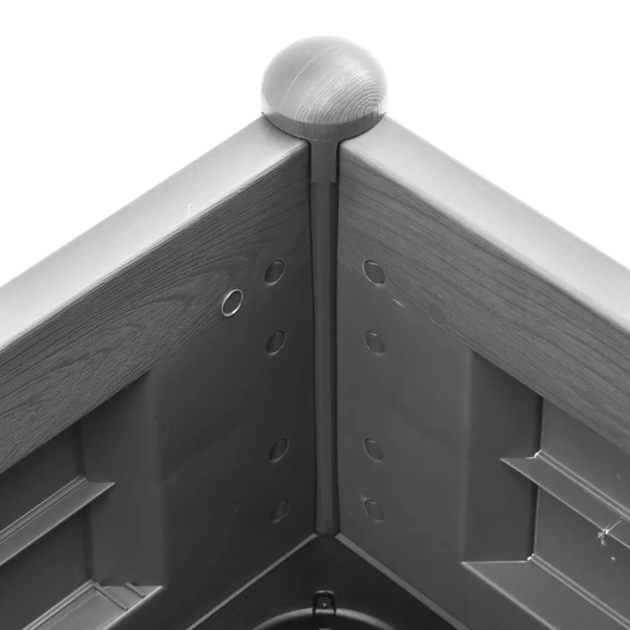 Lit surélevé de jardin PP Gris pierre 100x43x35 cm - 5