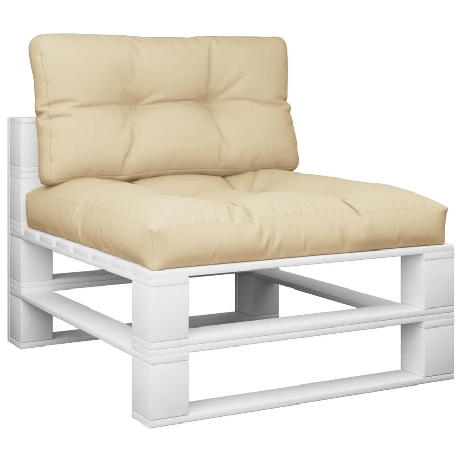 Coussins de palette lot de 2 beige tissu - 3
