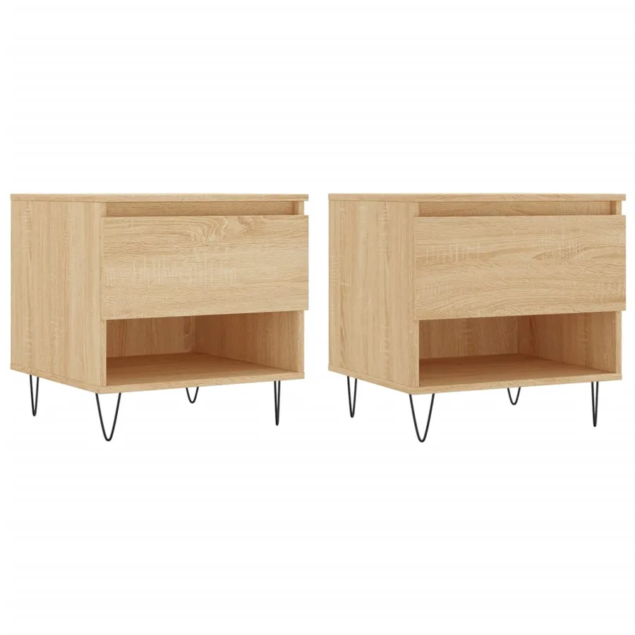 Tables basses 2 pcs chêne sonoma 50x46x50 cm bois d'ingénierie - 2