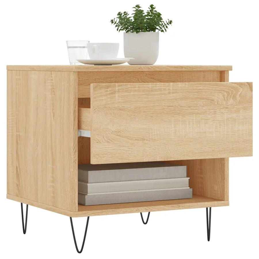 Tables basses 2 pcs chêne sonoma 50x46x50 cm bois d'ingénierie - 4