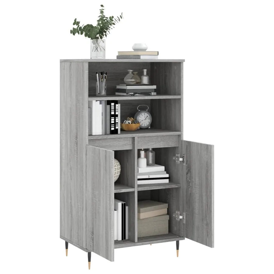 Buffet haut Sonoma gris 60x36x110 cm Bois d'ingénierie - 4