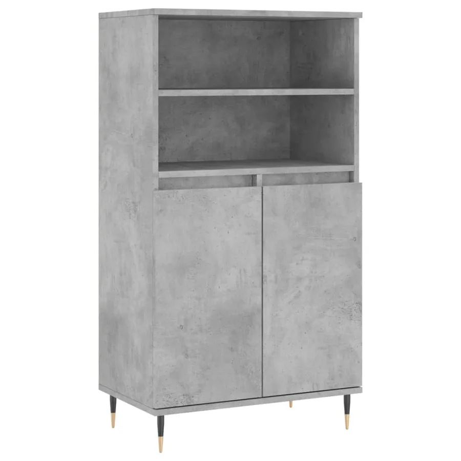 Buffet haut Gris béton 60x36x110 cm Bois d'ingénierie - 2