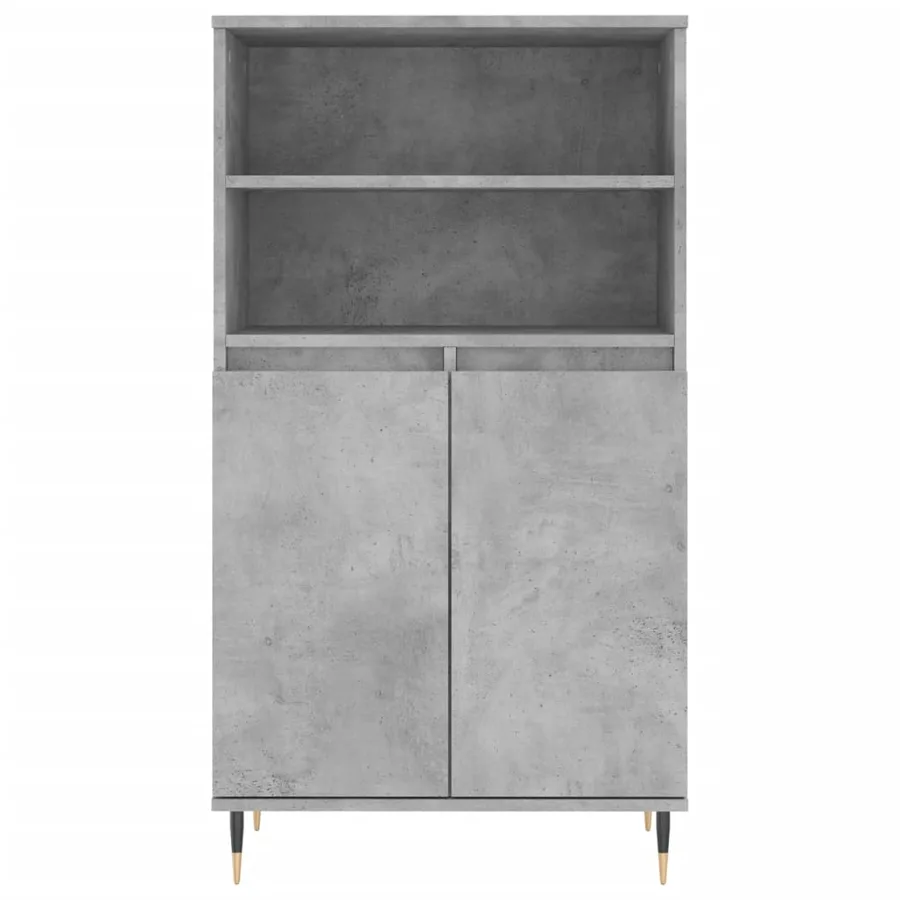 Buffet haut Gris béton 60x36x110 cm Bois d'ingénierie - 6