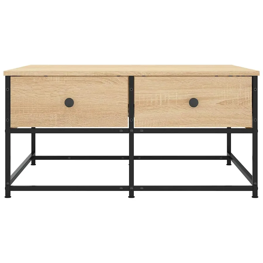 Table basse chêne sonoma 80x80x40 cm bois d'ingénierie - 5
