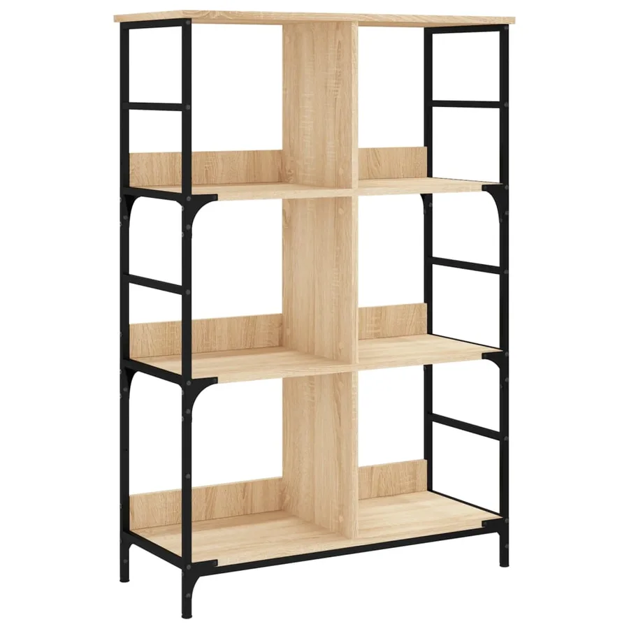 Bibliothèque chêne sonoma 78,5x33x117,5 cm bois d'ingénierie - 2