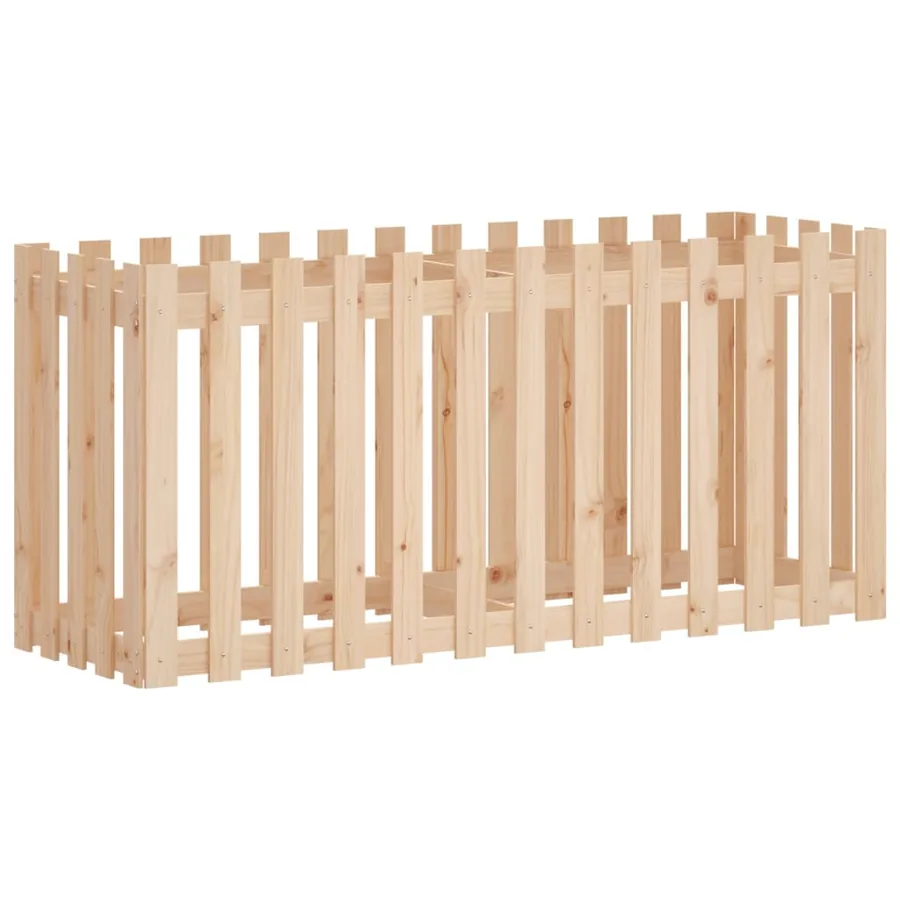 Lit surélevé de jardin design de clôture 150x50x70cm pin massif - 2