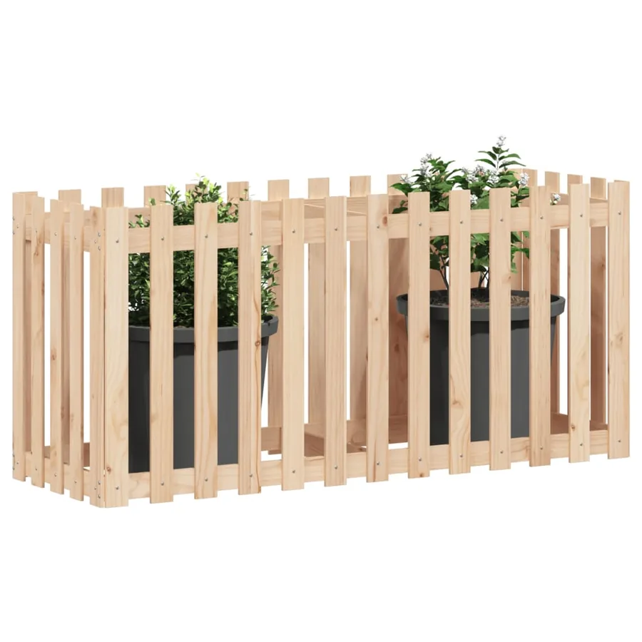 Lit surélevé de jardin design de clôture 150x50x70cm pin massif - 3