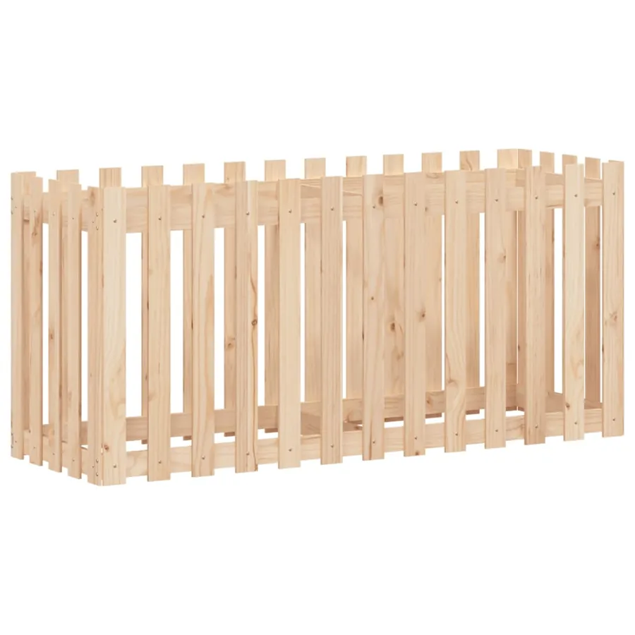 Lit surélevé de jardin design de clôture 150x50x70cm pin massif - 4