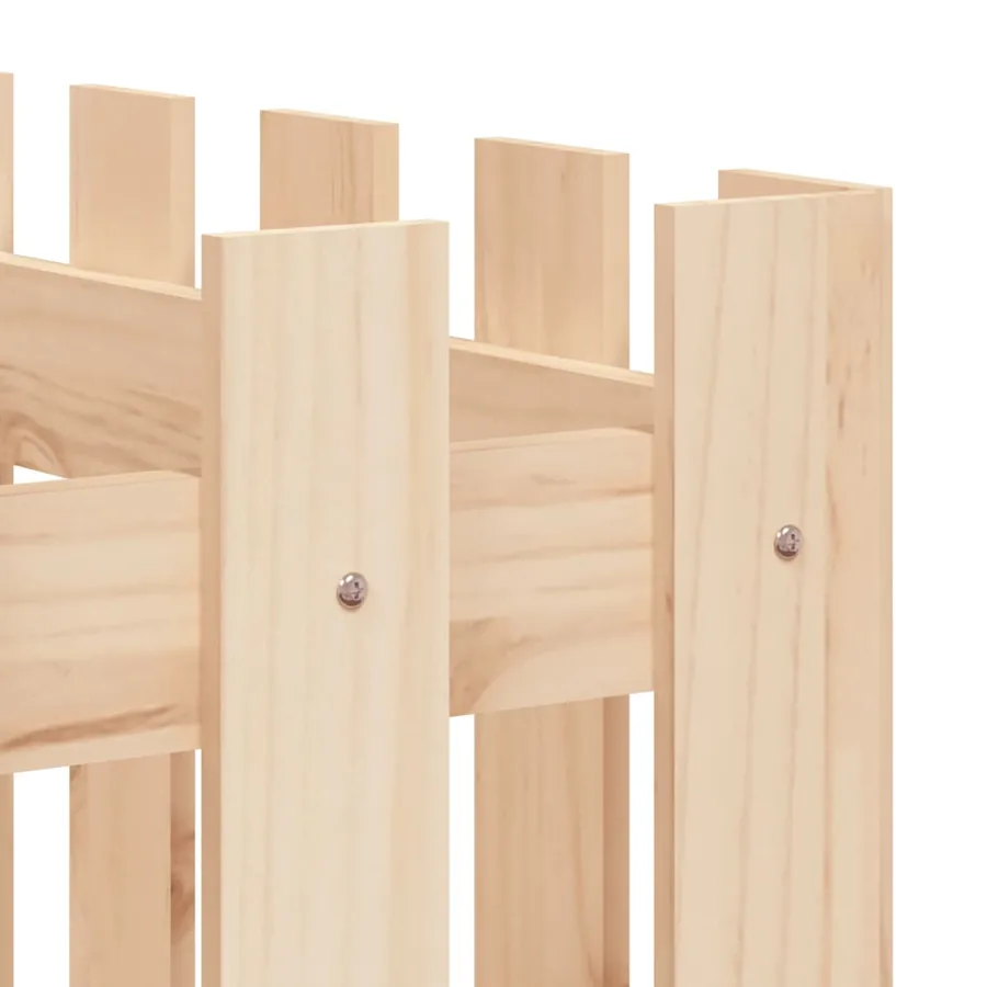 Lit surélevé de jardin design de clôture 150x50x70cm pin massif - 7