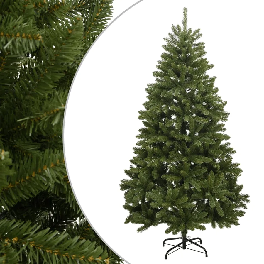 Sapin de Noël artificiel à charnières avec support vert 300 cm