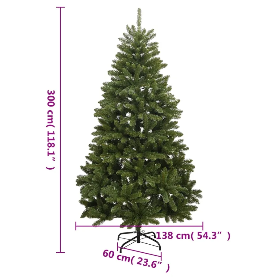 Sapin de Noël artificiel à charnières avec support vert 300 cm - 8