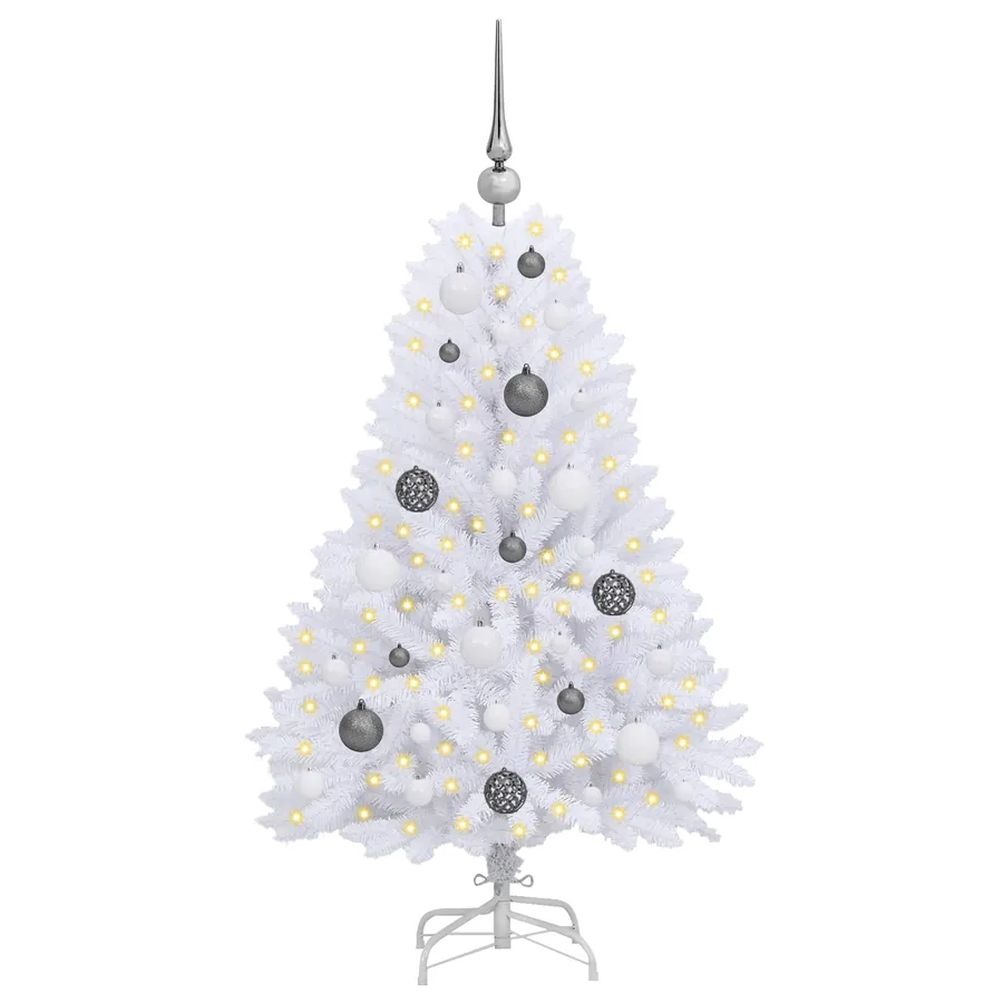 Sapin de Noël artificiel Blanc 68 x 68 x 120 cm PVC et métal - 3