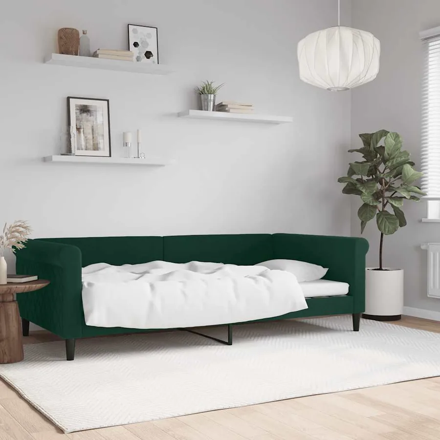 Lit de repos sans matelas vert foncé 100x200 cm velours